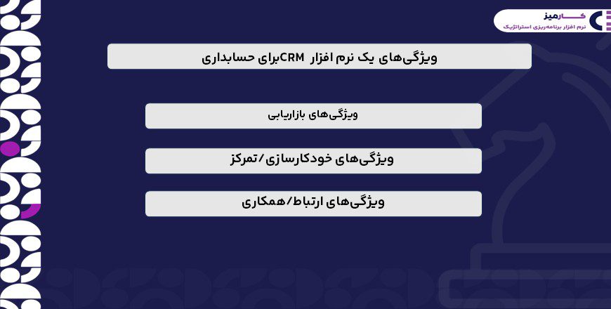 ویژگی های CRM در حسابداری